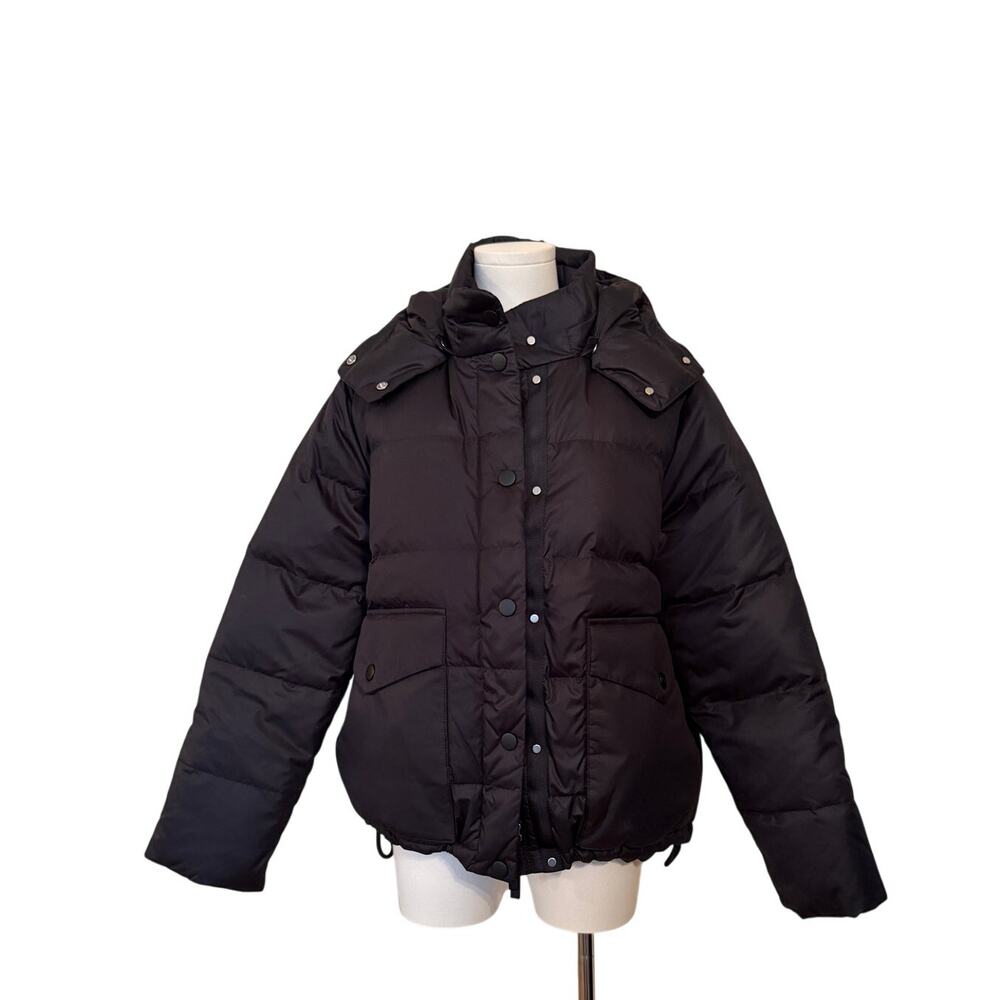 Everlane SOLD OUT Black Short Parka Jacket Puffer Detachable Hood NWOT Unworn- S